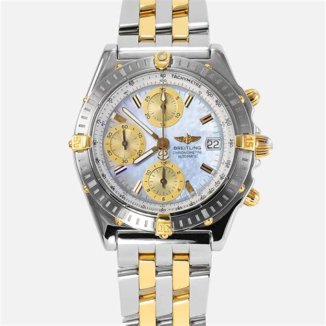 breitling chronometre automatic b13352|Breitling mother of pearl.